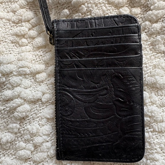 Accessories - American leather embossed credit card wallet with integrated change purse